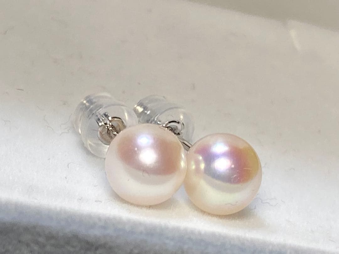 ピカチュウさま専用【ピンク・花珠】あこや真珠　パールピアス　最高級7.8ミリ