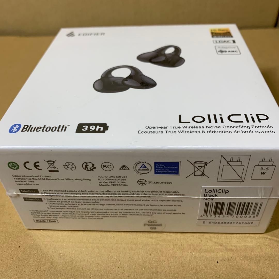 新品未開封　EDIFIER LolliClip オープンイヤーイヤホン　黒