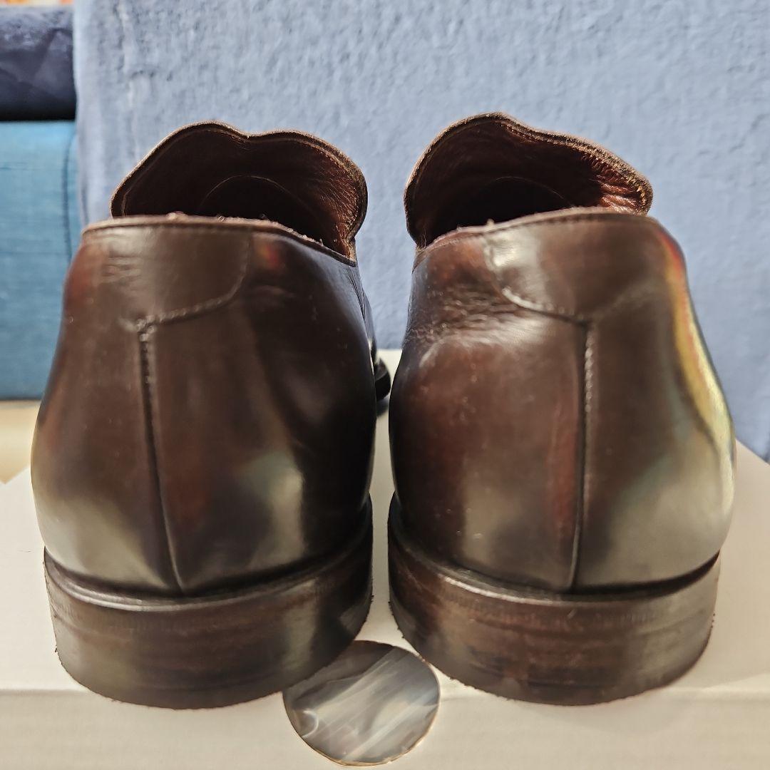 BOTTEGA VENETA　ダークブラウン レザー ダブルストラップシューズ