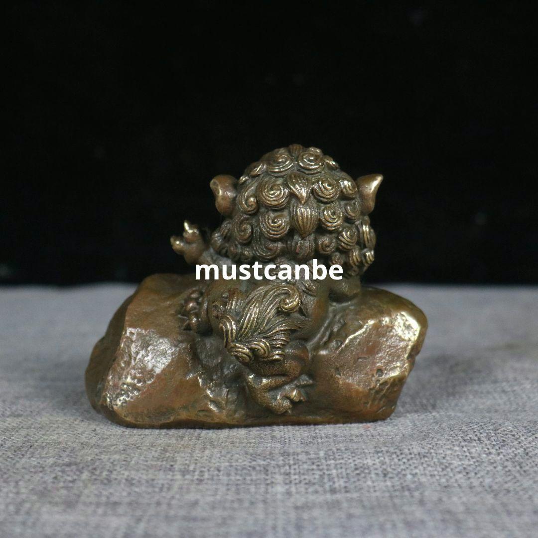 銅器 獅子 客間 玄関 店 装飾 茶道茶寵 工芸品 置物 寓意美しいです