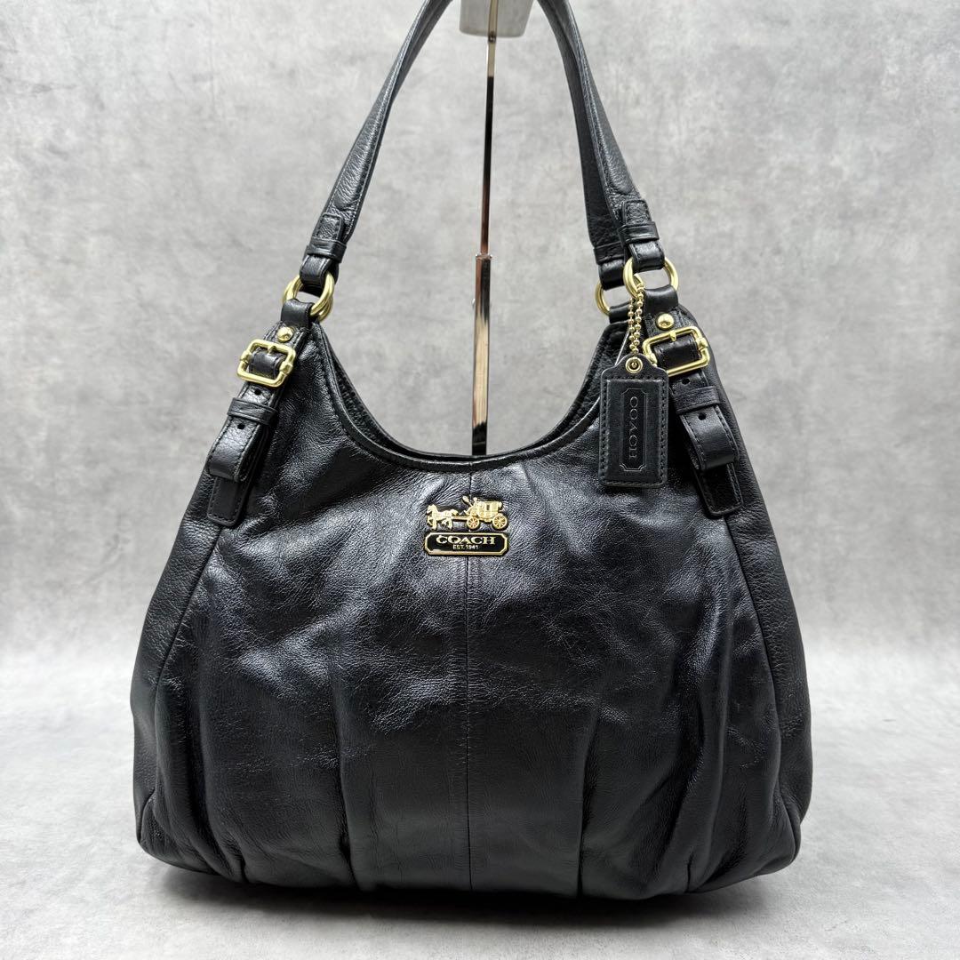 COACH マディソン マギー ショルダーバッグ ブラック レザー