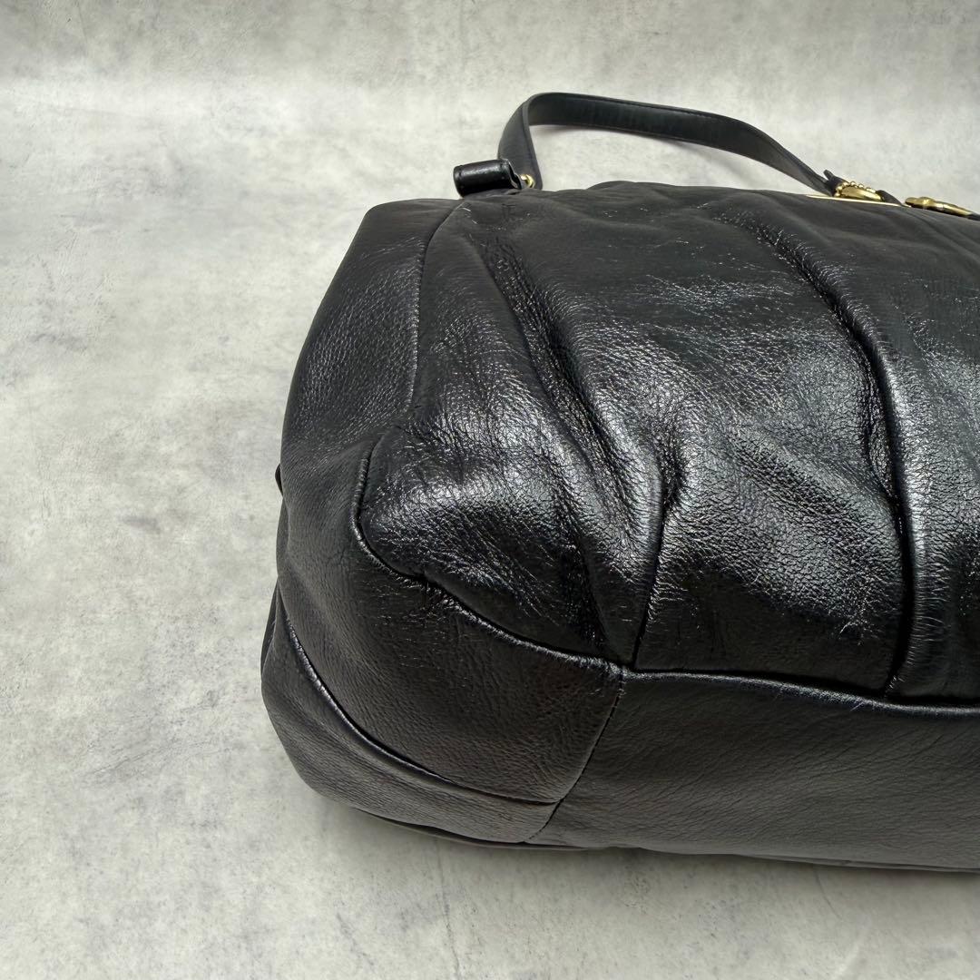 COACH マディソン マギー ショルダーバッグ ブラック レザー