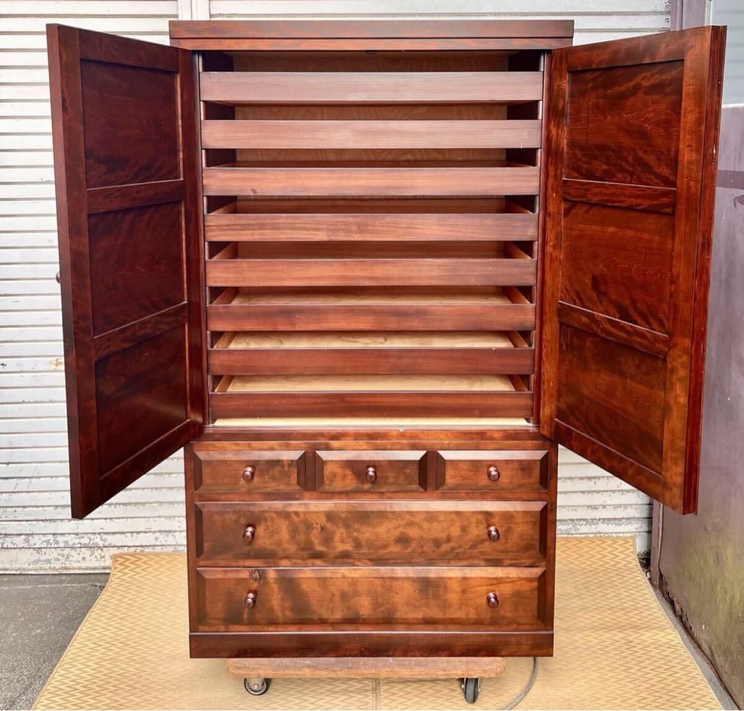 ③ 【送料無料】高級和箪笥 松本民芸家具 無垢材 着物収納