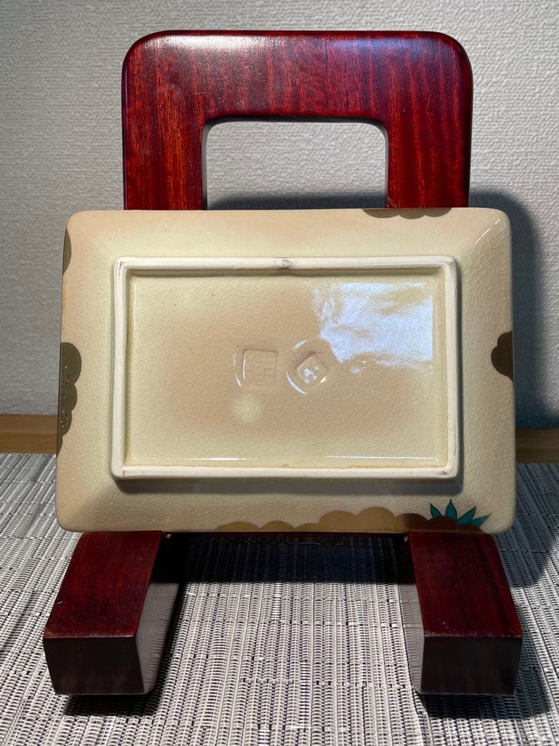 127桑野むつ子 京都 御所の花十二ヶ月【1月 河竹】抹茶椀・和陶皿 しおり付