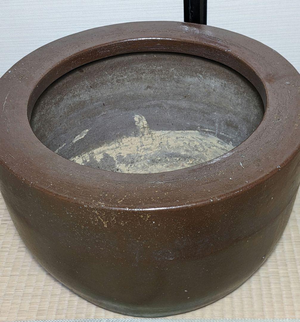 【水漏れ注意】明治時代 備前焼 火鉢 置物 植木鉢 プランター ガーデニング