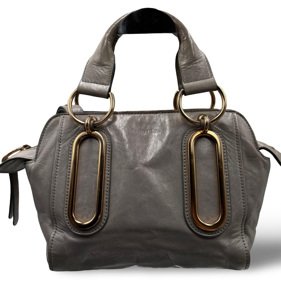 【ヴィンテージ】シーバイクロエ　2way ショルダーバッグ　ハンド　ロゴ金具