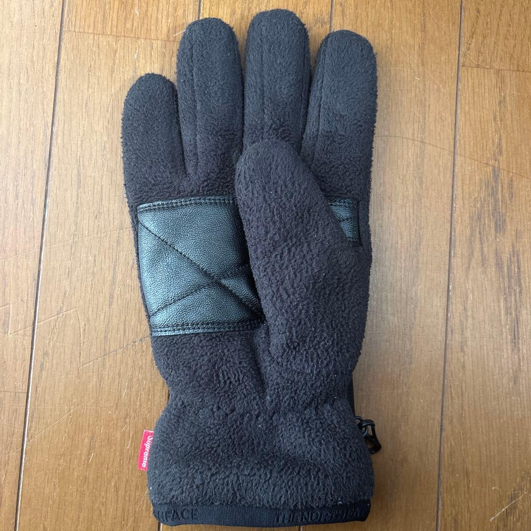 シュプリーム　ノースフェイス　手袋　フリース　グローブ　黒　ブラック