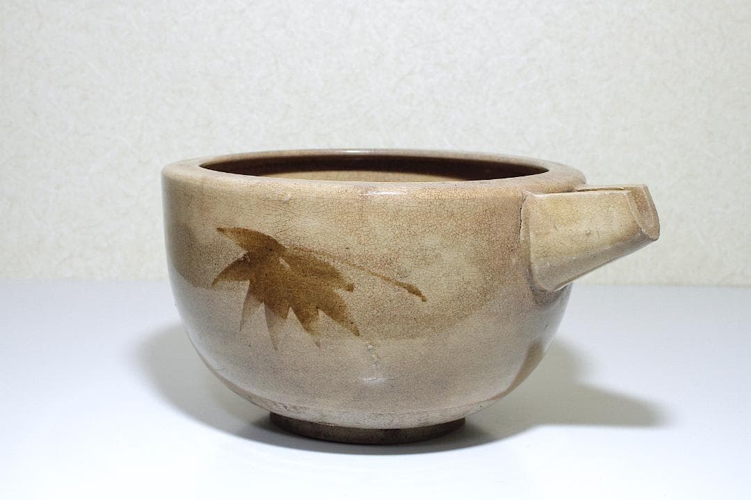 江戸後期-明治 絵瀬戸 紅葉文 片口