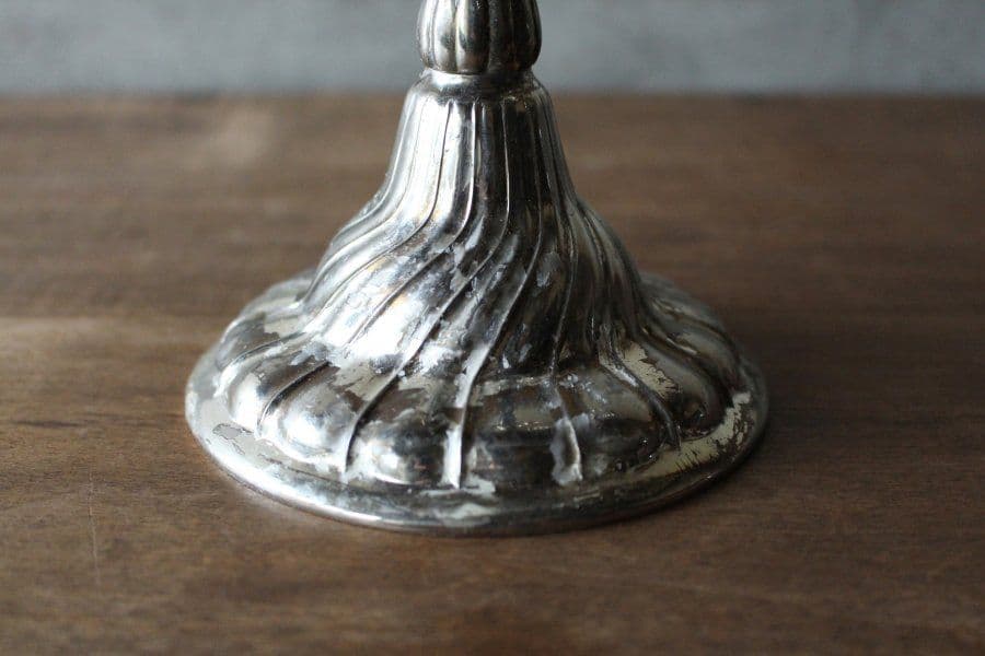 【３連キャンドルスタンド】蝋燭 ホルダー 古道具 蚤の市 ブロカント