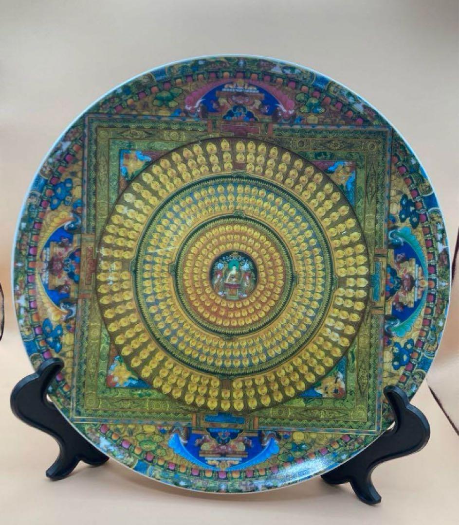 中国古美術・骨董品・旧蔵粉彩陶芸　大清乾隆年製萬佛彩飾皿・置物・茶道具・極細工