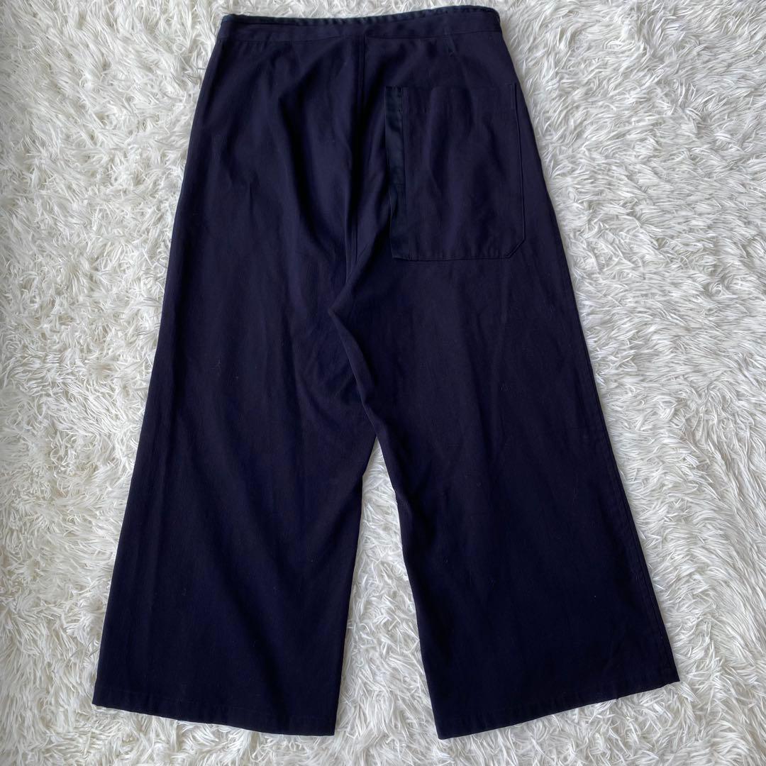y's ウールギャバ サルエルパンツ ワイドパンツ ネイビー サイズ1