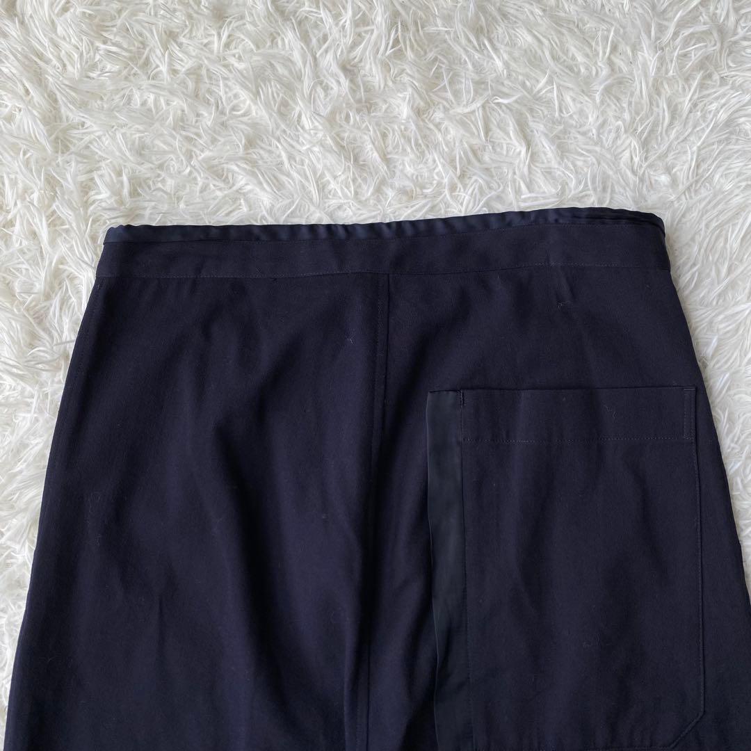 y's ウールギャバ サルエルパンツ ワイドパンツ ネイビー サイズ1