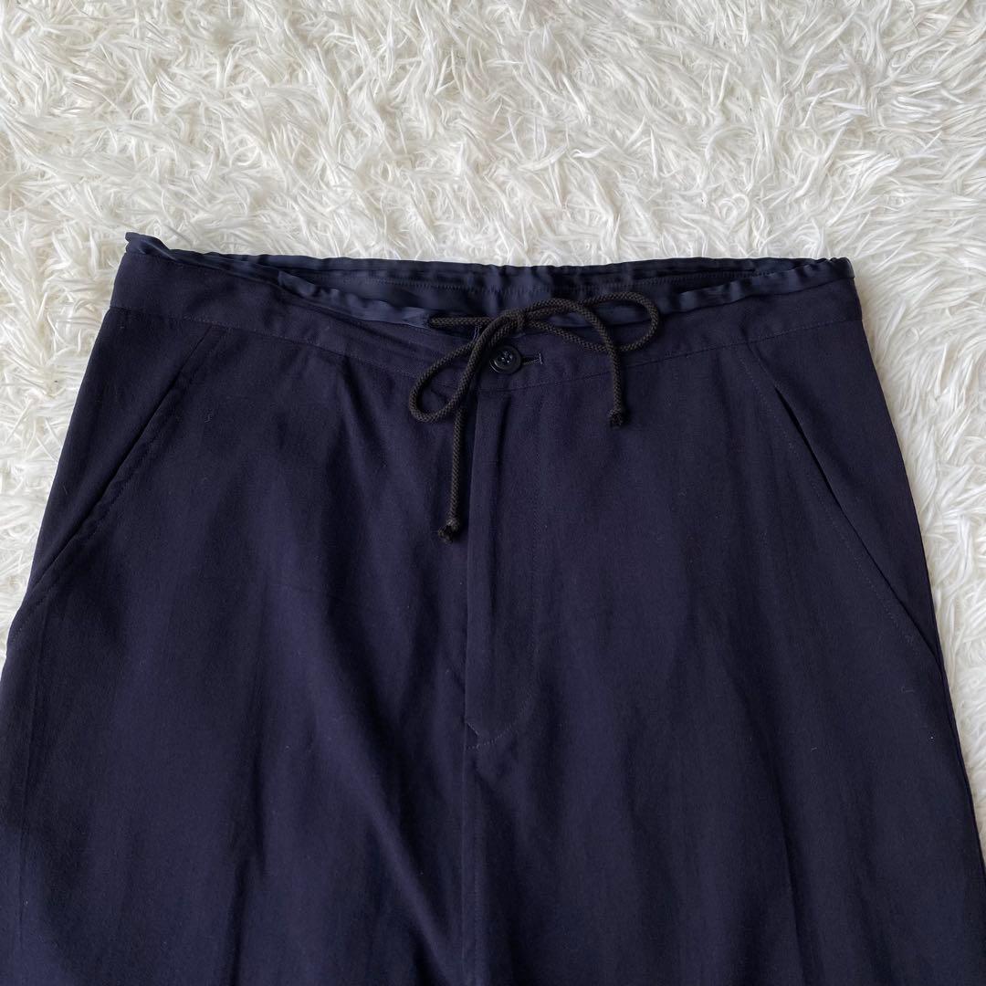 y's ウールギャバ サルエルパンツ ワイドパンツ ネイビー サイズ1