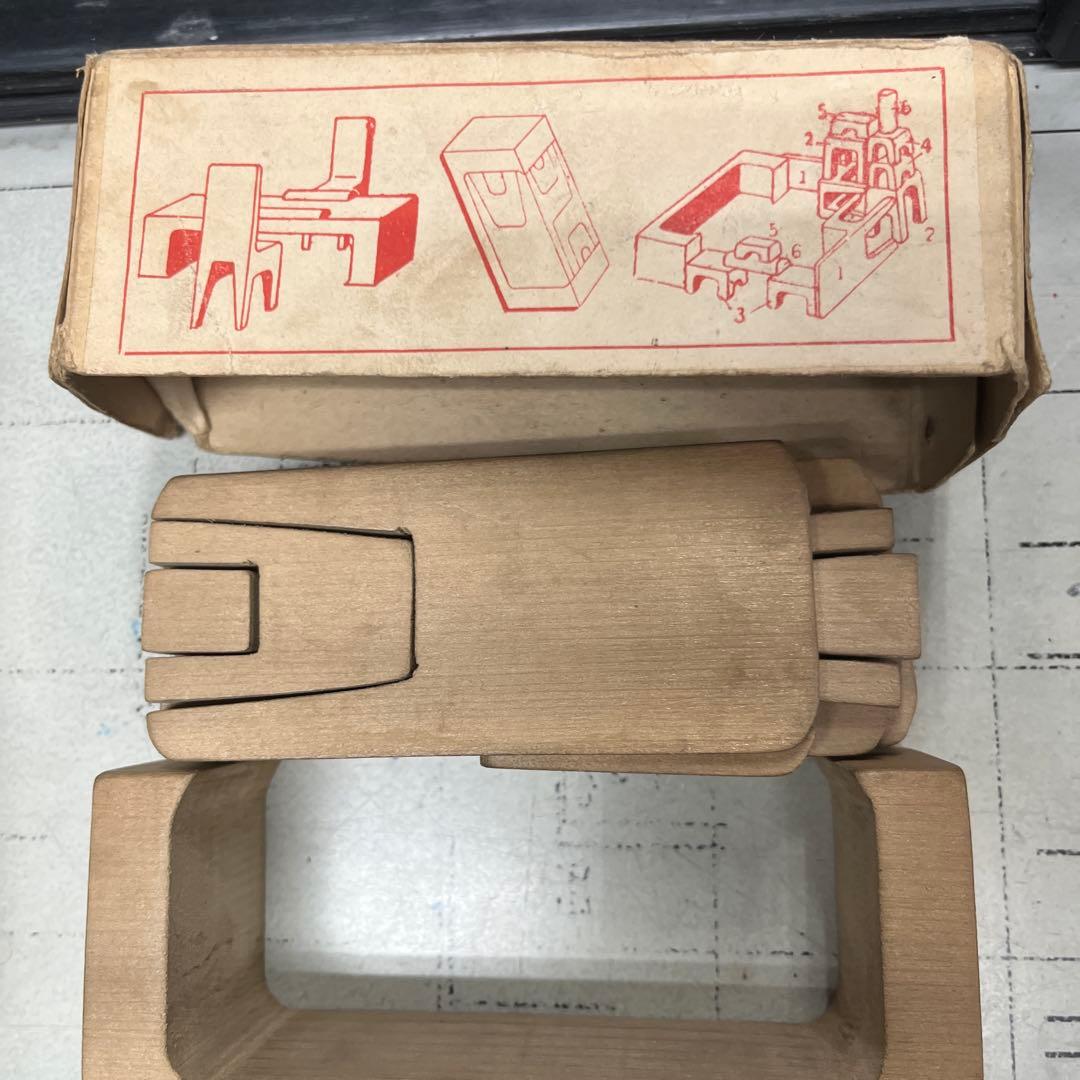 昭和レトロ　木製 パズルビルディングブロック