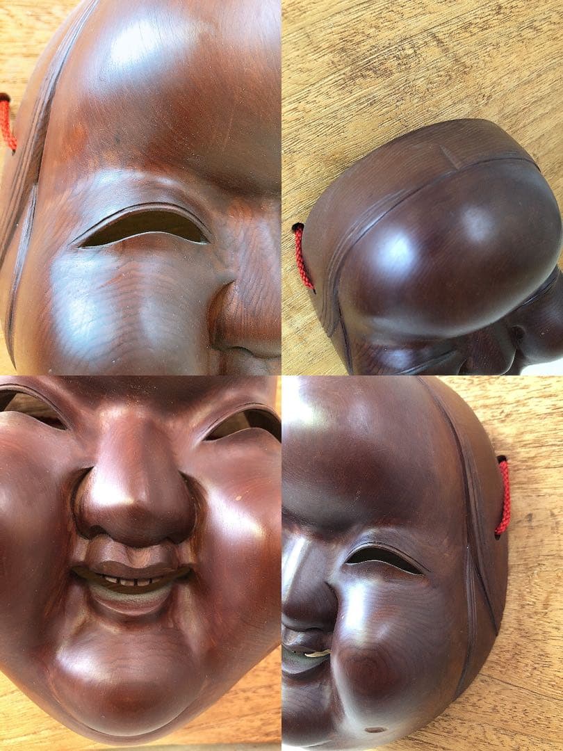 l*i様 般若 お多福 木彫り 能面 壁飾り 和風 インテリア 工芸品 作者不明