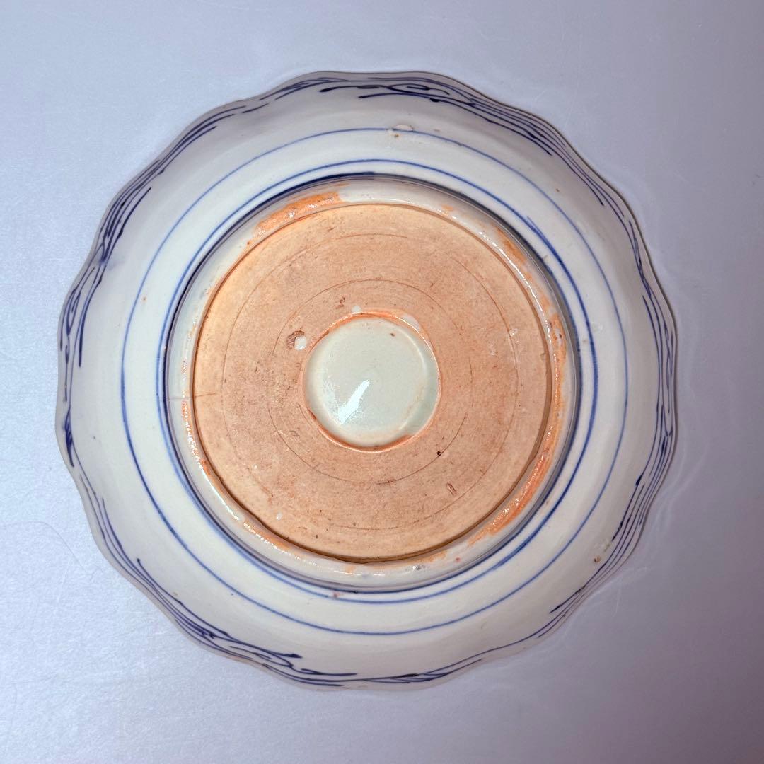 古伊万里　色絵松竹梅なます皿　五客　蛇の目高台　赤絵　緻密な絵付け　古器を楽しむ