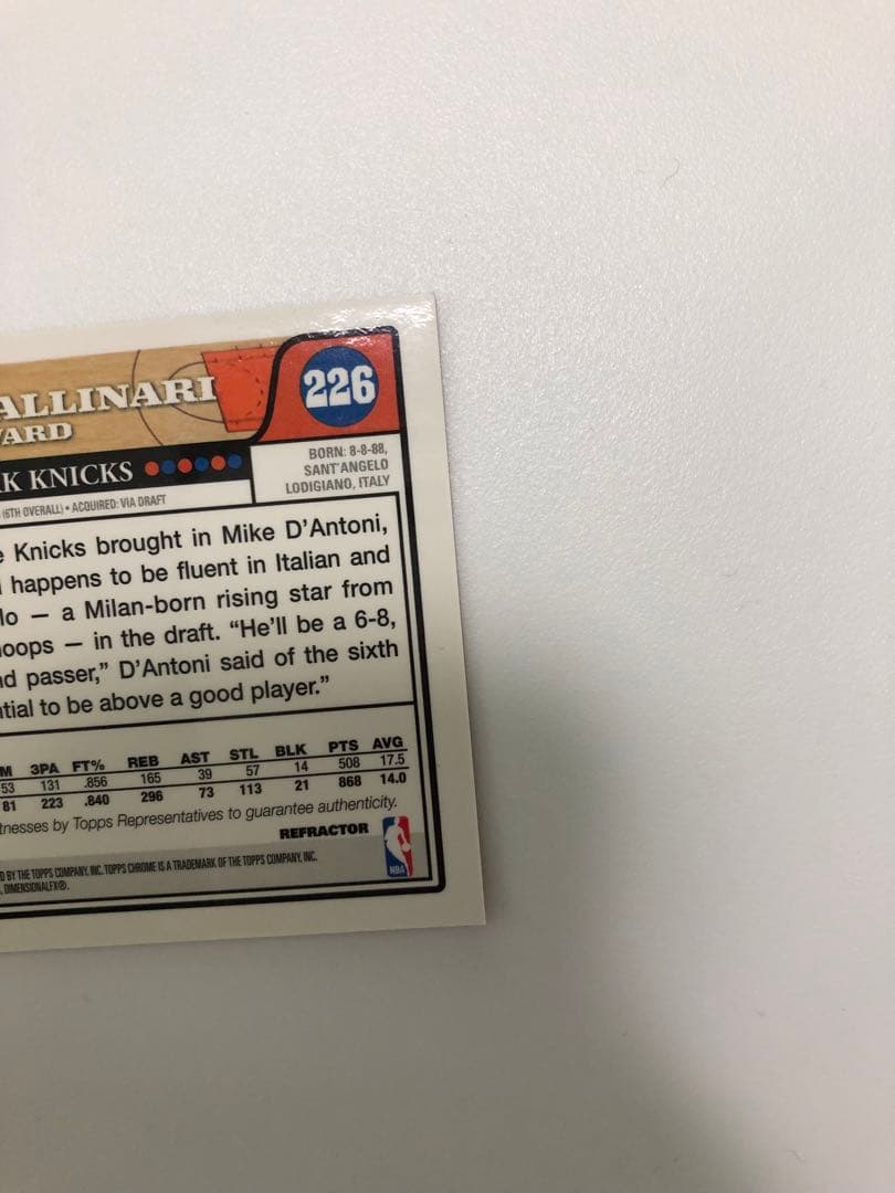 NBA topps chrome ダニロガリナリ　RC auto　2/5