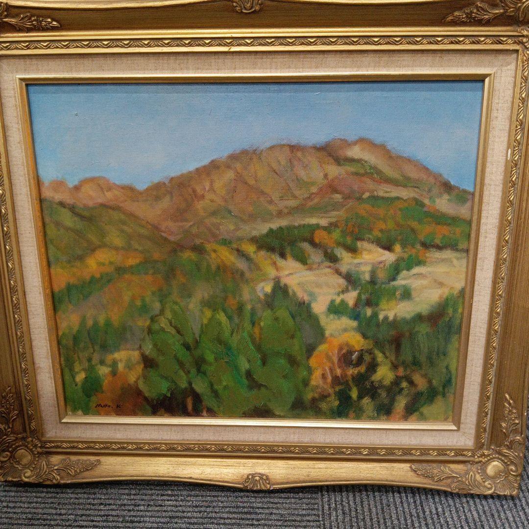 油彩風景画 山岳風景 晩秋