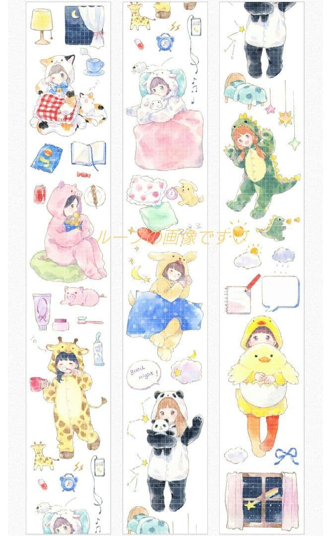 ✩再販✩J508＃睡衣趴体(PET)吾心x一木一横切り売り海外人物マステ