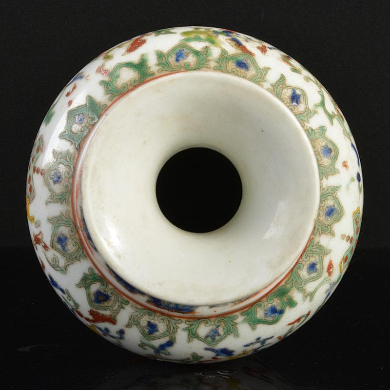 中国　粉彩　人物花神獣文瓶　M　R7322