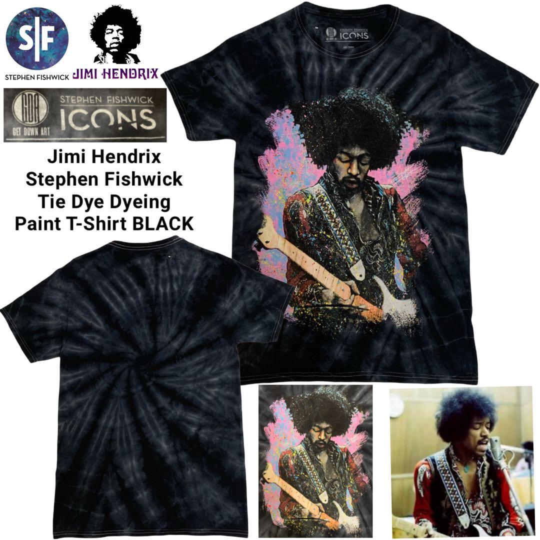 Jimi Hendrix Stephen Fishwick タイダイ染め加工 T