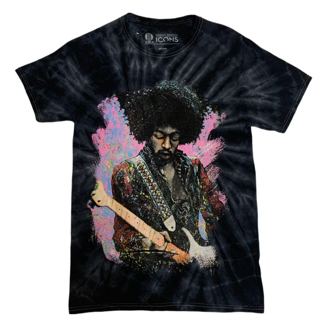 Jimi Hendrix Stephen Fishwick タイダイ染め加工 T