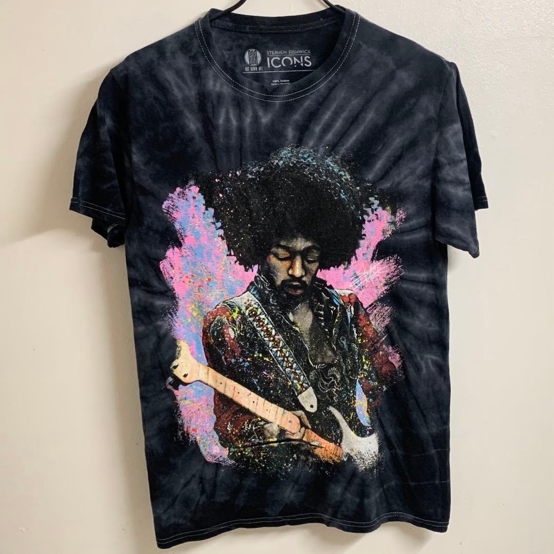 Jimi Hendrix Stephen Fishwick タイダイ染め加工 T