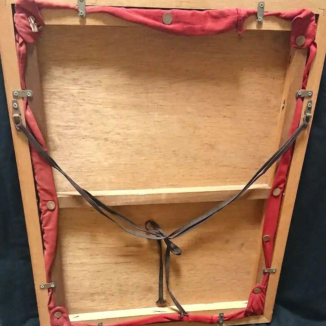 アンティーク、インド刺繍絵 インドの手作りの刺繍の作品 古い刺繍のビーズ画