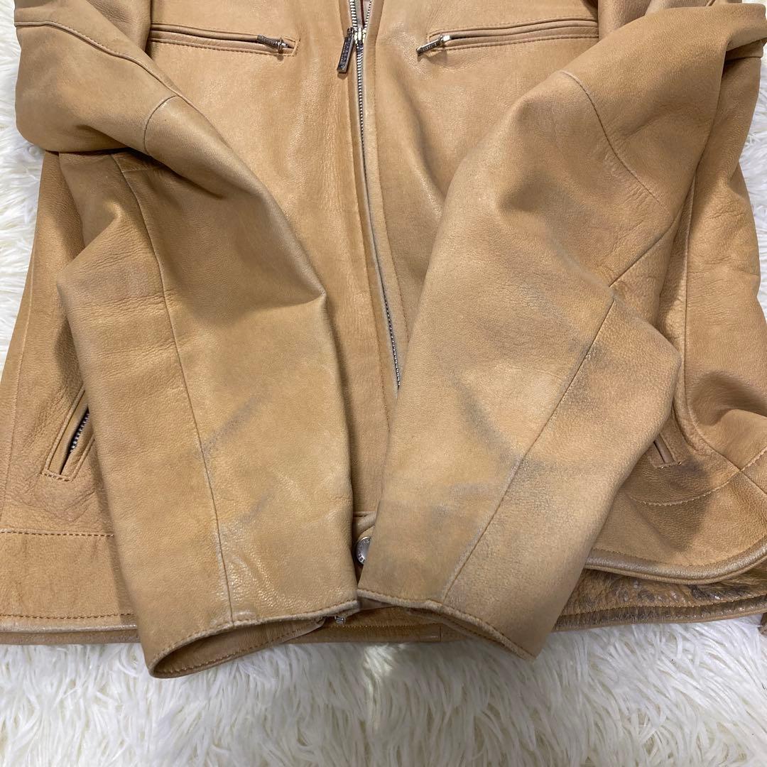 【オーラ◎】バーバリーブラックレーベル レザージャケット ラムレザーノバチェック