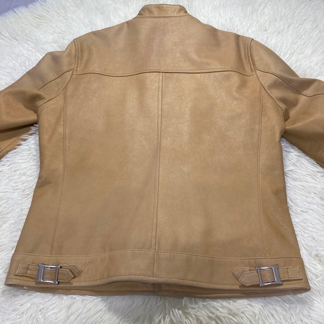 【オーラ◎】バーバリーブラックレーベル レザージャケット ラムレザーノバチェック