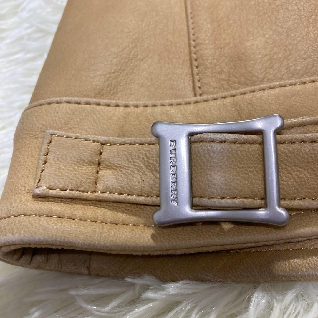 【オーラ◎】バーバリーブラックレーベル レザージャケット ラムレザーノバチェック