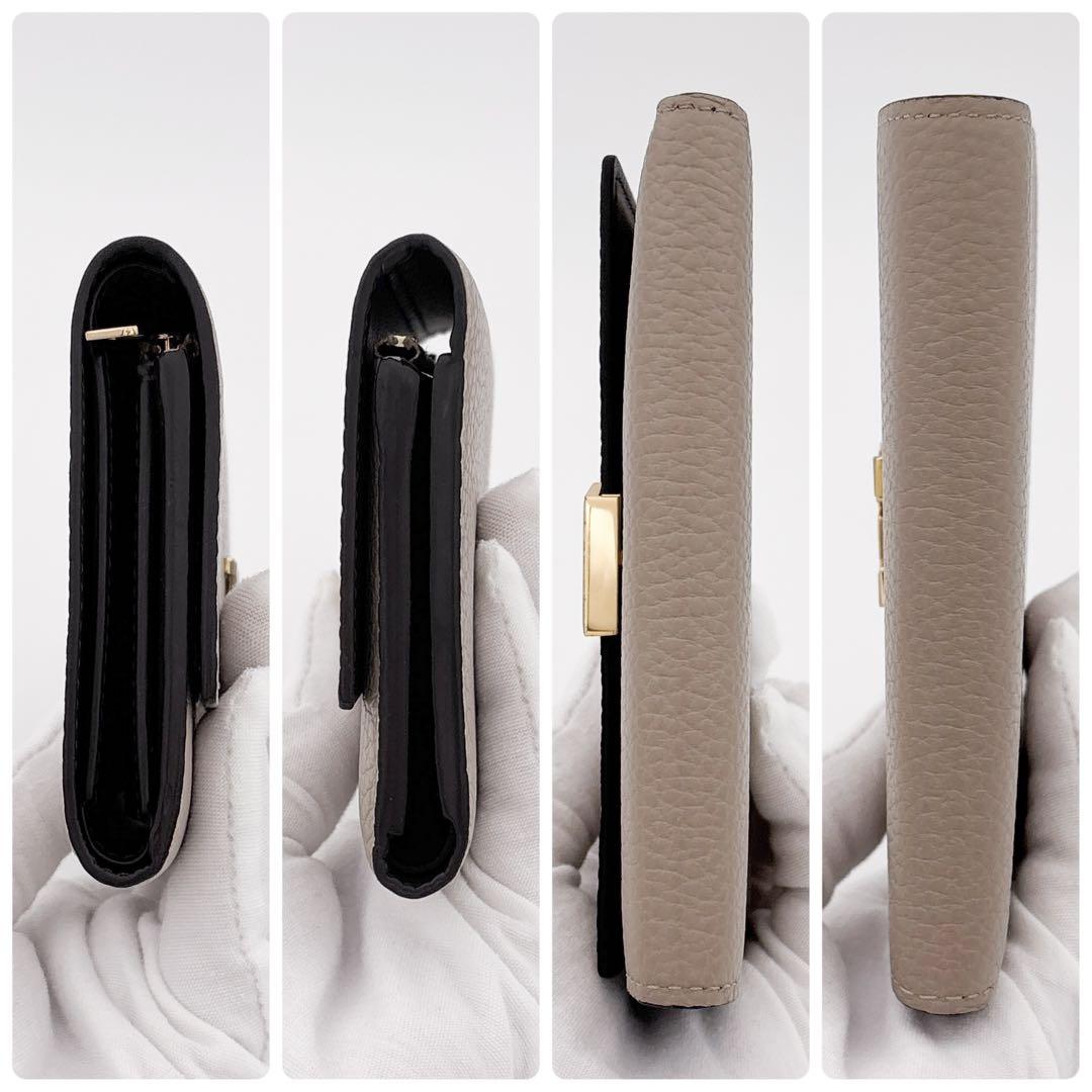 超美品★ルイヴィトン カプシーヌ コンパクト ガレ 三つ折り財布 ベージュ