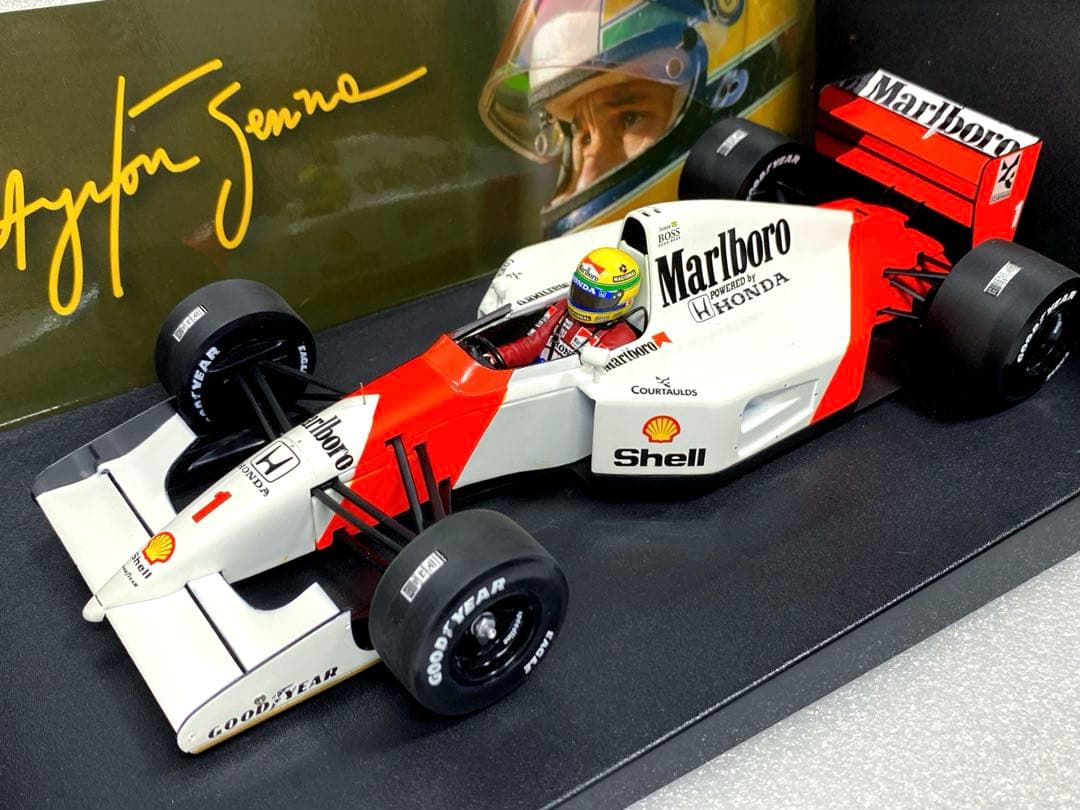 カスタム品　1/18 ミニチャンプス　マクラーレンMP4/7 アイルトンセナ