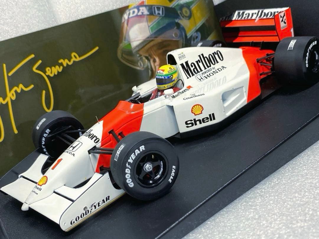 カスタム品　1/18 ミニチャンプス　マクラーレンMP4/7 アイルトンセナ
