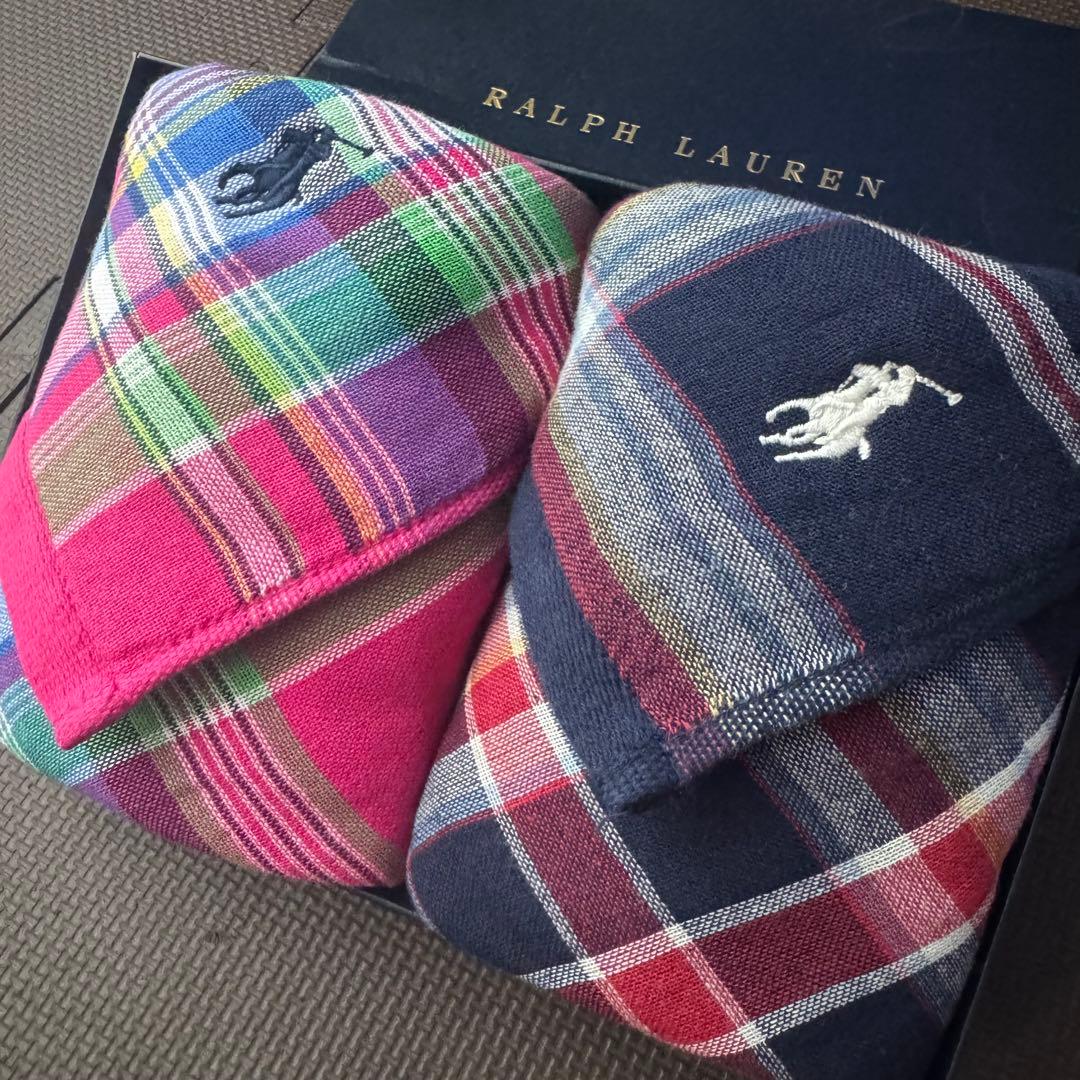大人気・ロングサイズ・長方形・プレゼント♡ラルフローレン ガーゼフェイスタオル