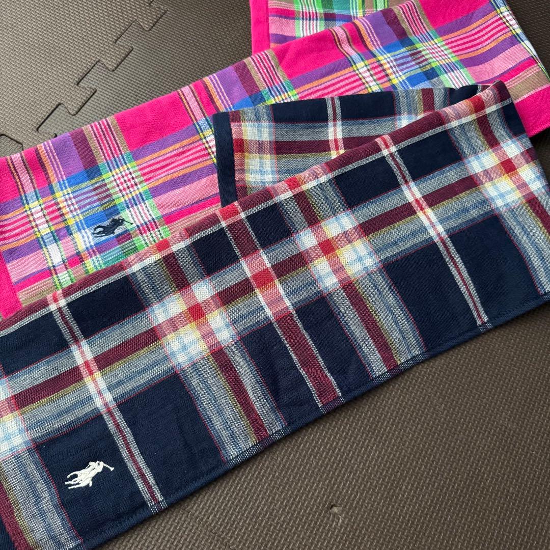 大人気・ロングサイズ・長方形・プレゼント♡ラルフローレン ガーゼフェイスタオル