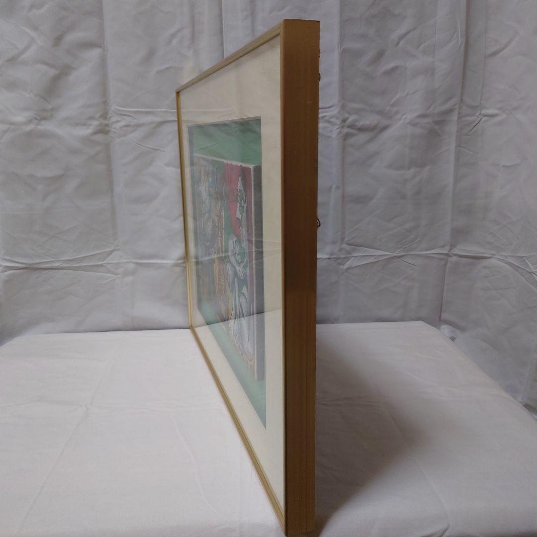 ピカソ 油彩画 人物画 金色額装