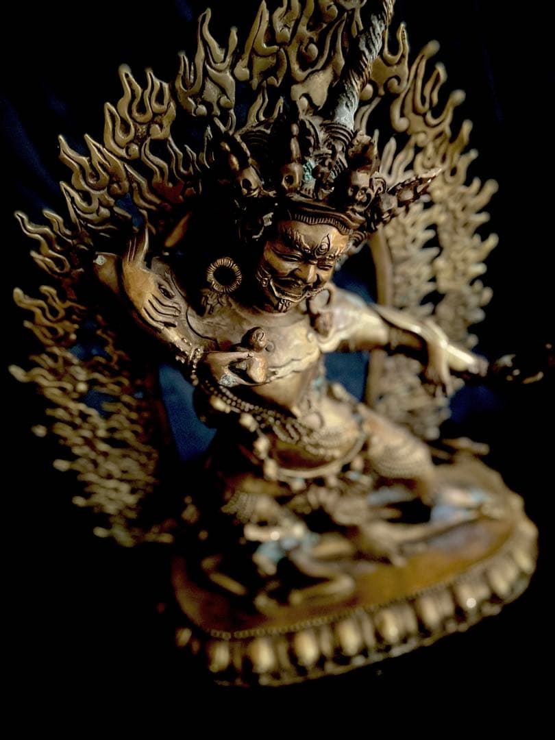 専用【大型】金剛手菩薩像 仏教 チベット密教 古銅塗金 タンカ 曼荼羅 真言