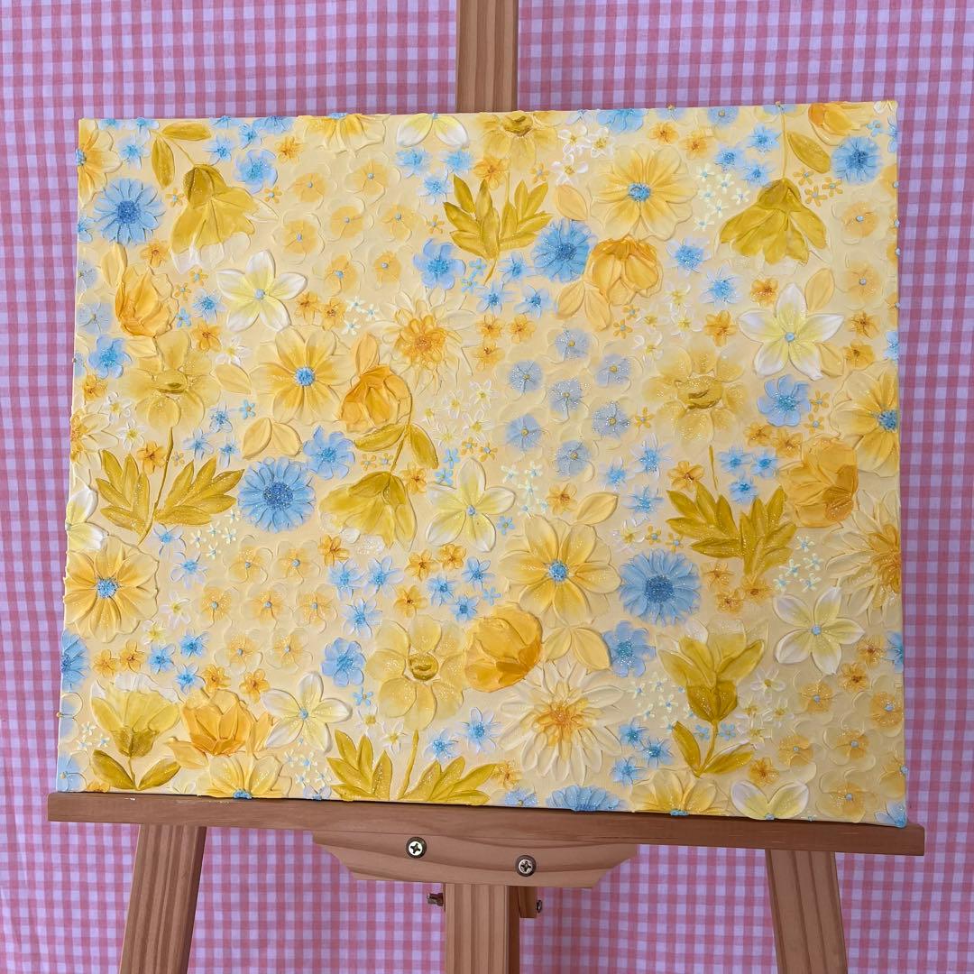 テクスチャーアート フラワーアート ボタニカル インテリア 花絵 花柄