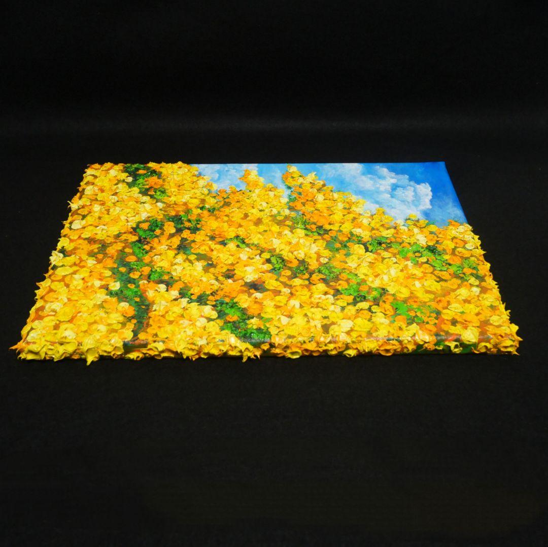 油絵 油彩 油彩画 絵 絵画【青空のミモザ】F4号