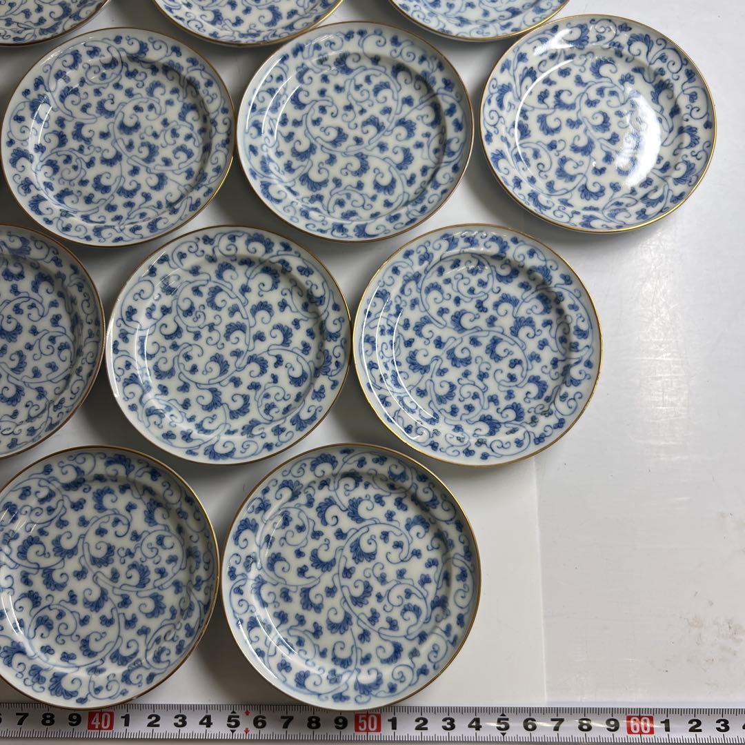 江戸中期　古伊万里唐草文　最上手小皿20枚　木箱付　東Y7-1104☆2Fトエオ