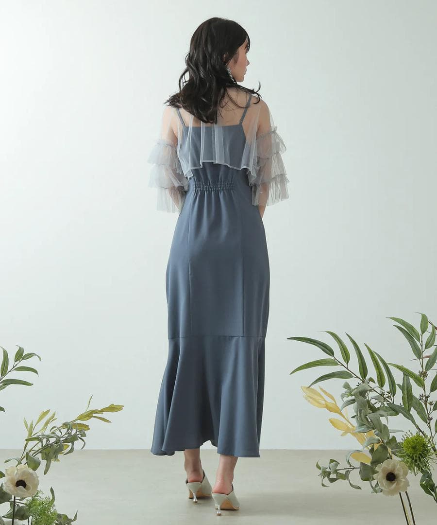 美品 カナ チュール ティアード ボレロ キャミワンピース L 大きい ゆったり