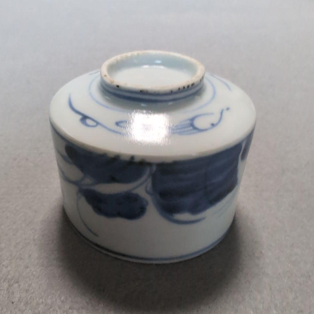 古伊万里そば猪口　古伊万里半筒そば猪口　古伊万里草花文そば猪口 古伊万里