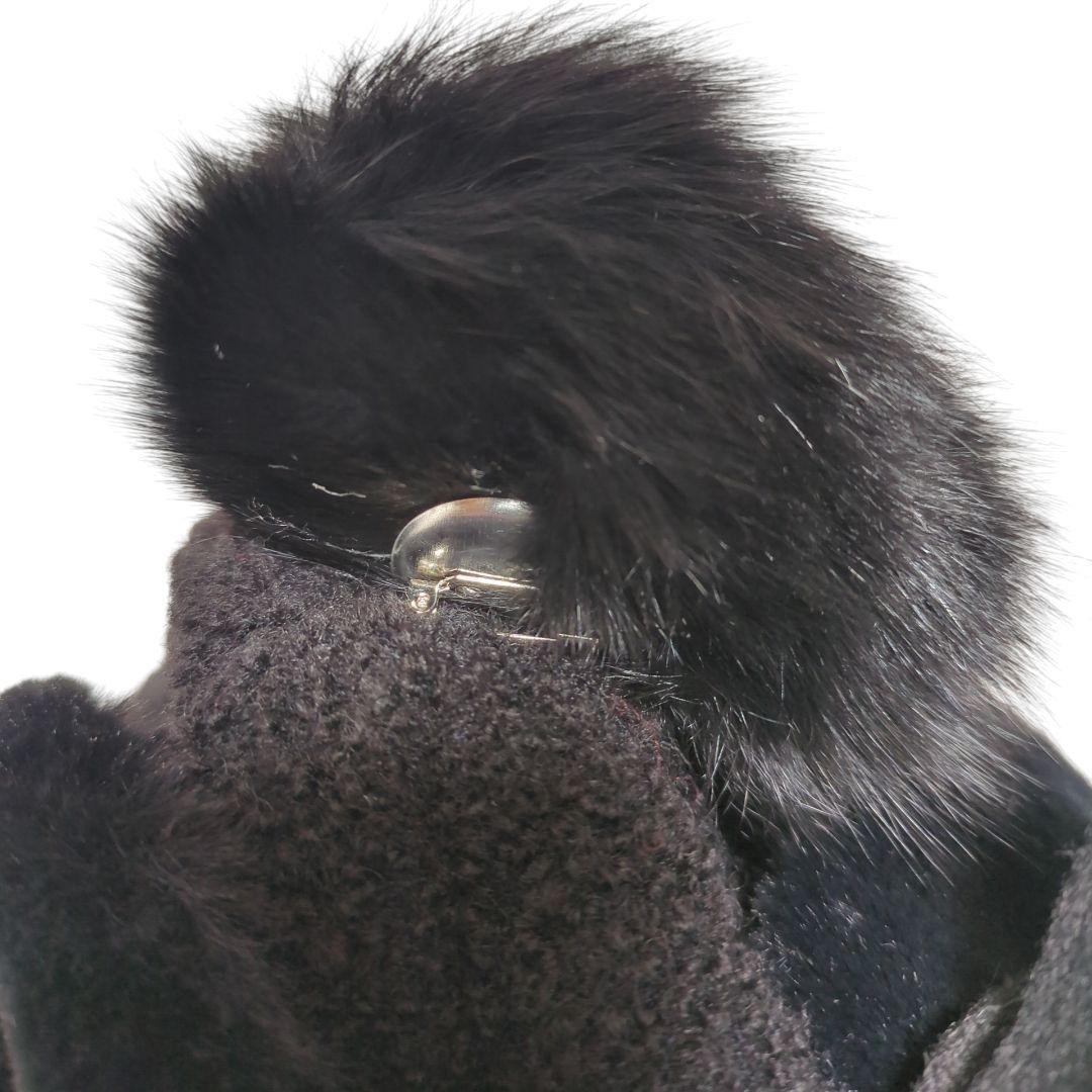 【中古良品】アニューゴルフ　バケットハット　耳当て　ボンボン　ブラック