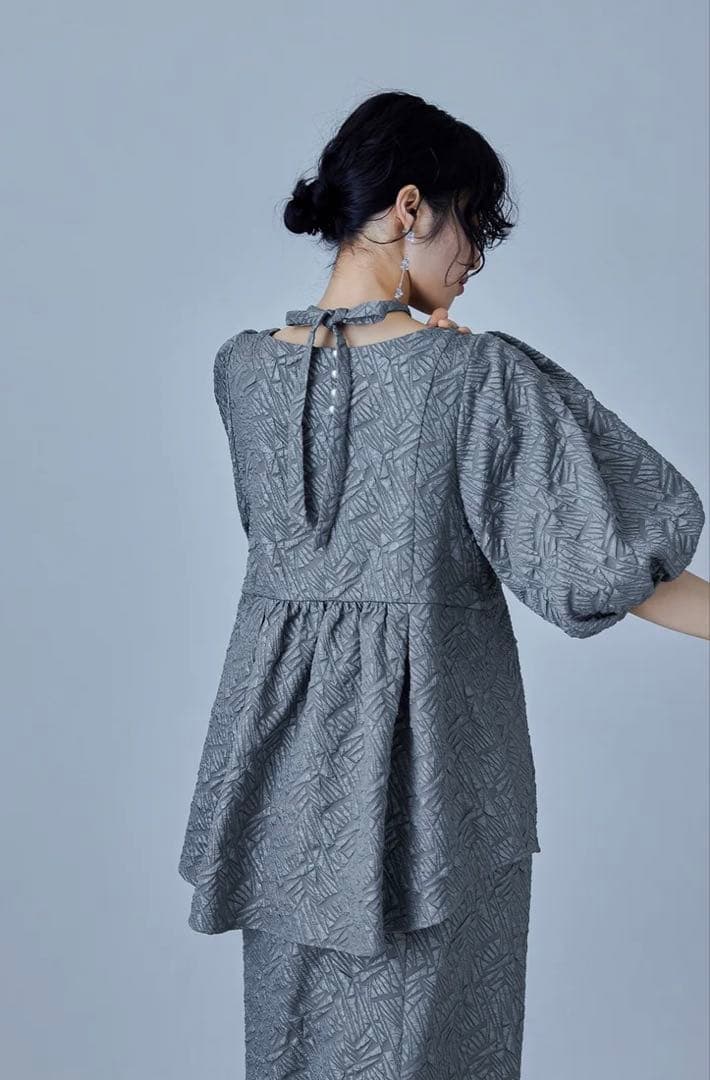 【美品】niana ジャガードセットアップドレス　M