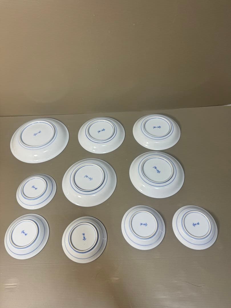 2315 深川製磁　牡丹金ミル　大皿1客　中皿4客　小皿5客