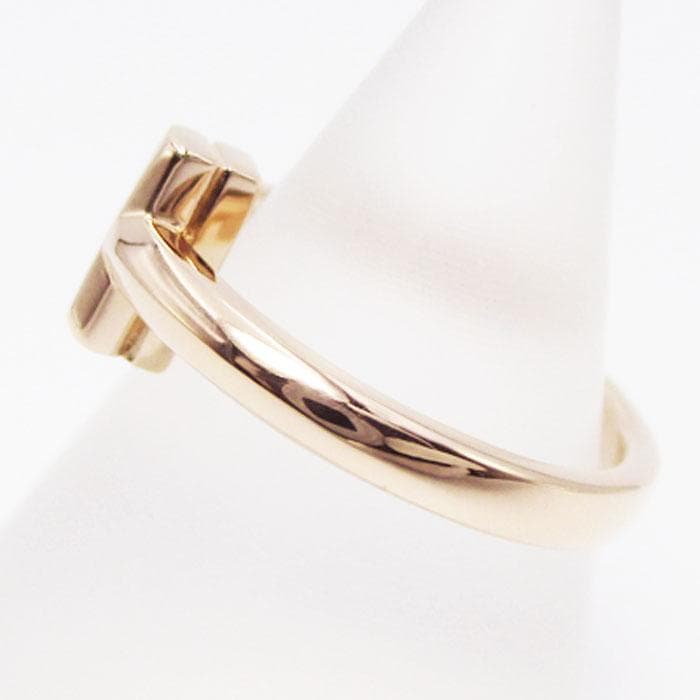 ティファニー Tワン ダイヤリング K18PG ローズゴールド 3.7g 7号