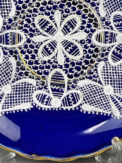 【希少】イタリア　ラヴェーノ 白レース デミカップ＆ソーサー　ヴェネチアン