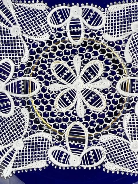 【希少】イタリア　ラヴェーノ 白レース デミカップ＆ソーサー　ヴェネチアン