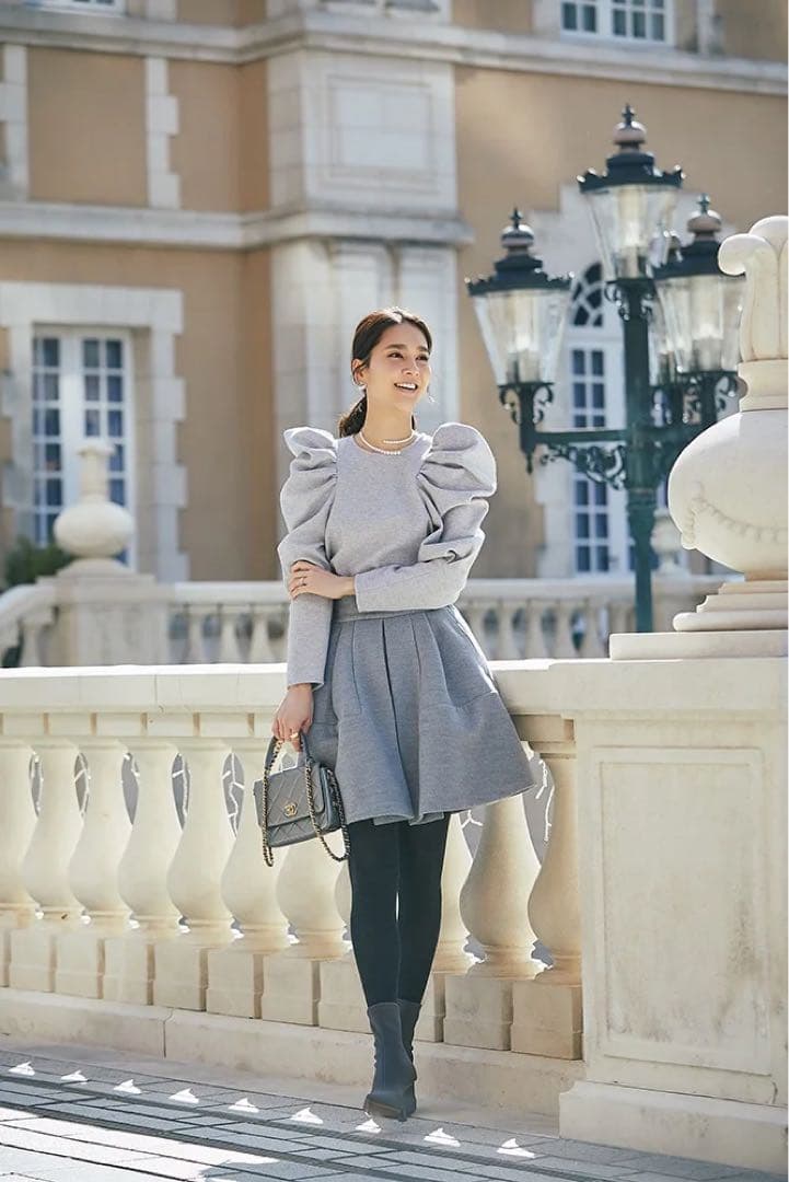 新品セブンテン☆ハイウエストキュロット☆グレー　Sサイズ